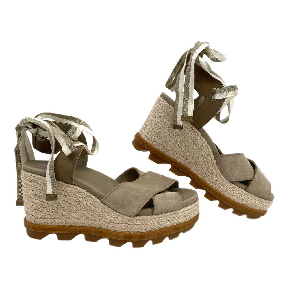 Sorel Green Lace Up Espadrille Wedges | Size 7